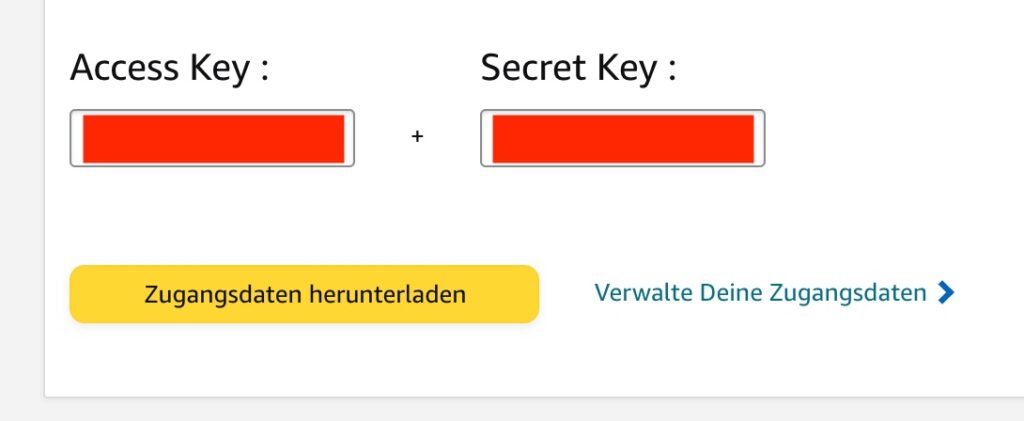 Amazon API Keys sichern