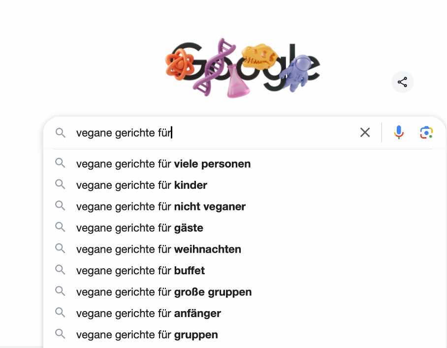 Autovervollständigungsfunktion Google